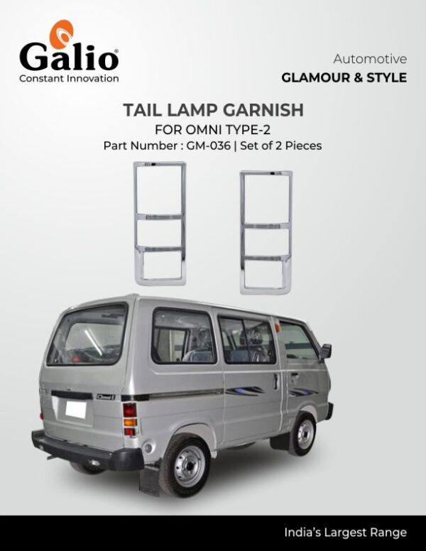 MARUTI SUZUKI OMNI TYPE-2 TAIL LAMP GARNISH – PREMIUM CHROME FINISH SET OF 2 PCS