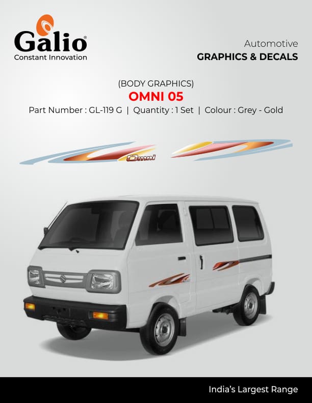 MARUTI SUZUKI OMNI TYPE-3 BODY GRAPHICS – OMNI 05 STYLING STICKER | FADE-RESISTANT VINYL | 1 SET |