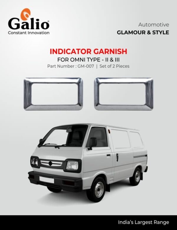 MARUTI SUZUKI OMNI TYPE-3 INDICATOR GARNISH | PREMIUM CHROME GARNISH SET OF 2 PCS