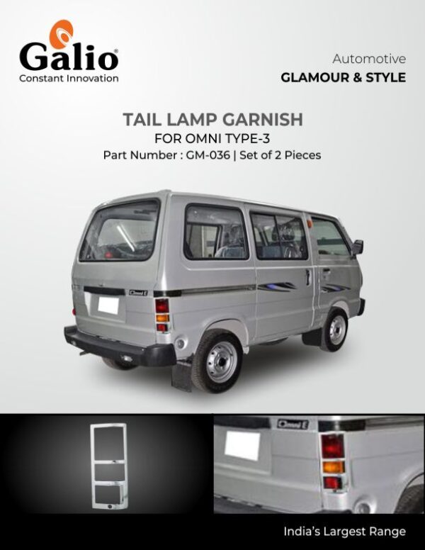 MARUTI SUZUKI OMNI TYPE-3 TAIL LAMP GARNISH | PREMIUM CHROME FINISH | SCRATCH RESISTANT