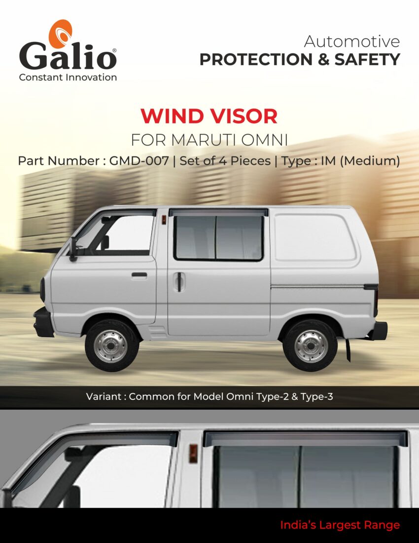 MARUTI SUZUKI OMNI TYPE-3 WIND VISOR IM MEDIUM | SET OF 4 PCS | SGS CERTIFIED | HIGH PERFORMANCE ROHS MATERIAL