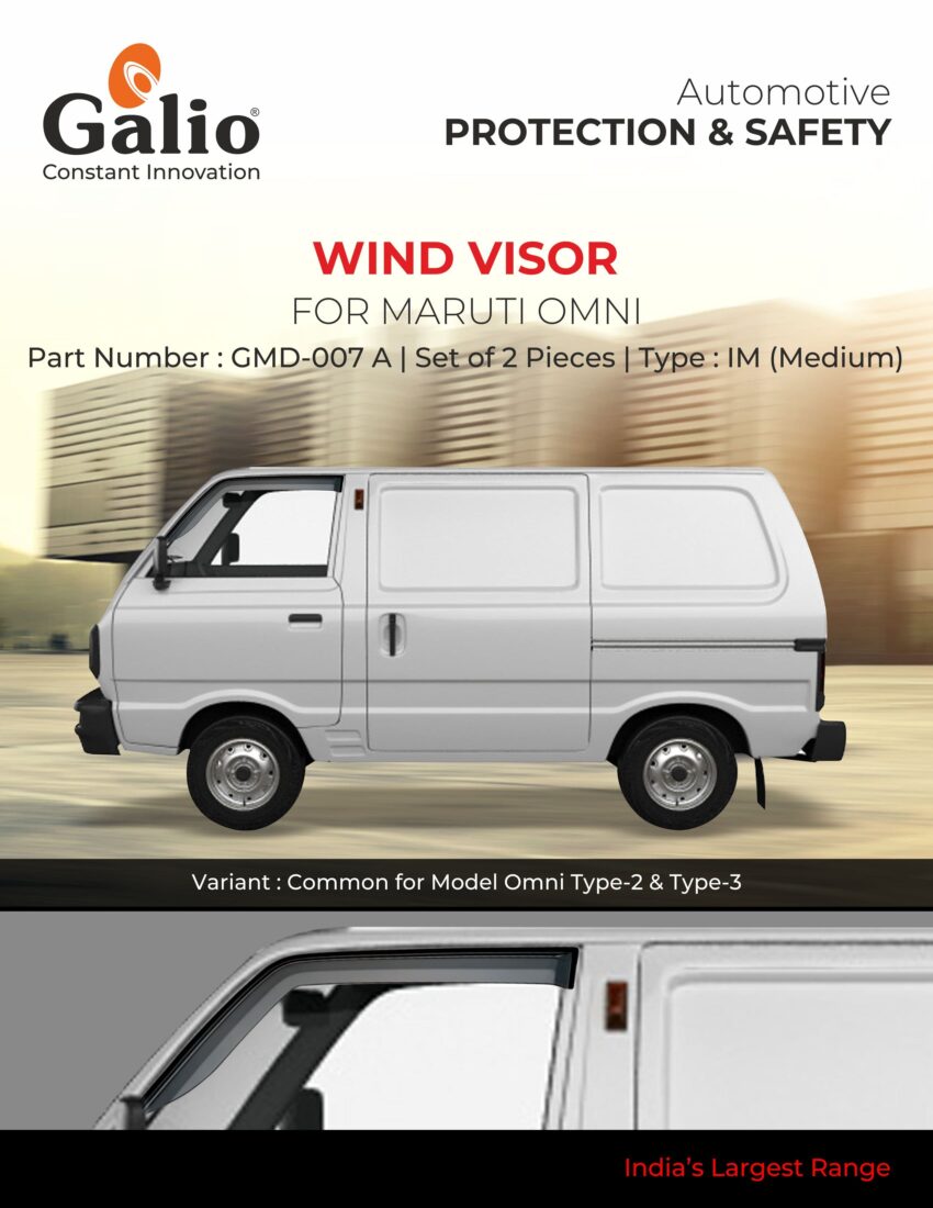 MARUTI SUZUKI OMNI TYPE-3 WIND VISOR IM MEDIUM | SET OF 2 PCS | SGS CERTIFIED | HIGH PERFORMANCE ROHS MATERIAL