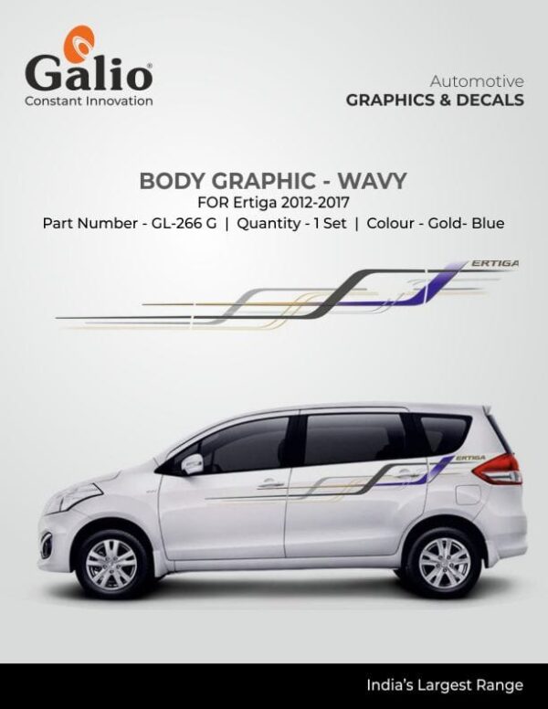 MARUTI SUZUKI ERTIGA BODY GRAPHICS WAVY | MODEL 2012 TO 2014 | PREMIUM STYLING