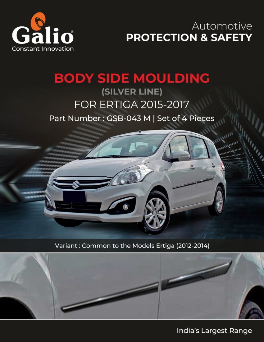 MARUTI SUZUKI ERTIGA (2015 TO 2017) BODY SIDE MOULDING - SILVER LINE SET OF 4 PCS