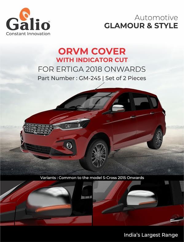 MARUTI SUZUKI ERTIGA (2018 ONWARDS) ORVM COVER WITH INDICATOR CUT – SET OF 2 PCS