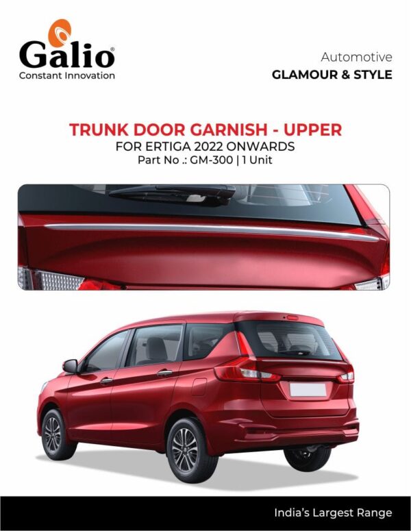 TRUNK DOOR GARNISH - UPPER FOR MARUTI SUZUKI ERTIGA (2022 ONWARDS) – 1 UNIT
