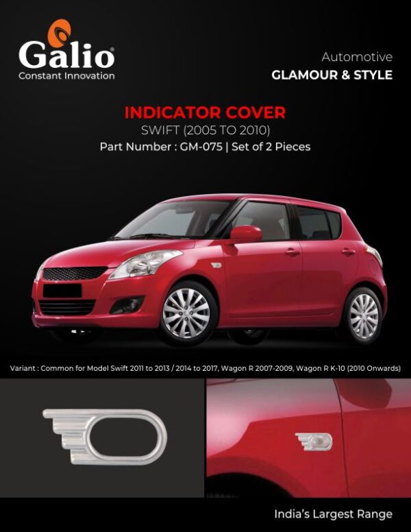 MARUTI SUZUKI SWIFT 2005 TO 2010 CHROME INDICATOR COVER – SET OF 2 PCS