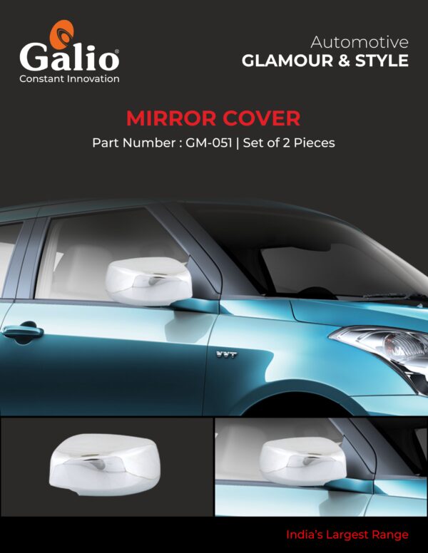 MARUTI SUZUKI SWIFT 2005 TO 2010 CHROME ORVM COVER – SET OF 2 PCS