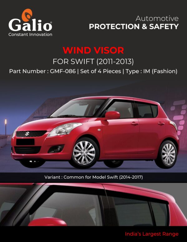 MARUTI SUZUKI SWIFT 2011 TO 2013 WIND VISOR – IM (FASHION) – SET OF 4 PCS
