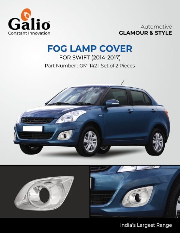 MARUTI SUZUKI SWIFT 2014-2017 CHROME FOG LAMP GARNISH SET OF 2 PCS