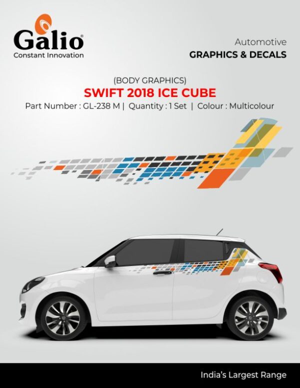 MARUTI SUZUKI SWIFT ICE CUBE BODY GRAPHICS – 2018 ONWARDS – 1 SET