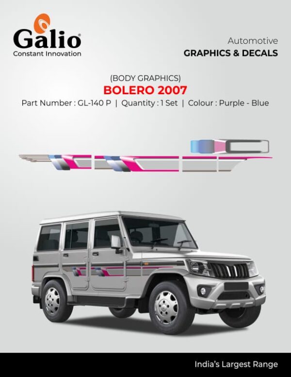 BODY GRAPHICS - BOLERO 2007 (SET OF 1) FOR MAHINDRA BOLERO (2000-2006)