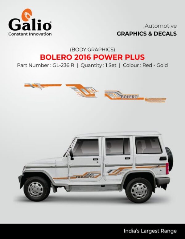 BODY GRAPHICS - BOLERO POWER PLUS (SET OF 1) FOR MAHINDRA BOLERO (2000-2006)