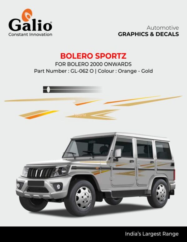 BODY GRAPHICS - BOLERO SPORTZ (SET OF 1) FOR MAHINDRA BOLERO (2000-2006)