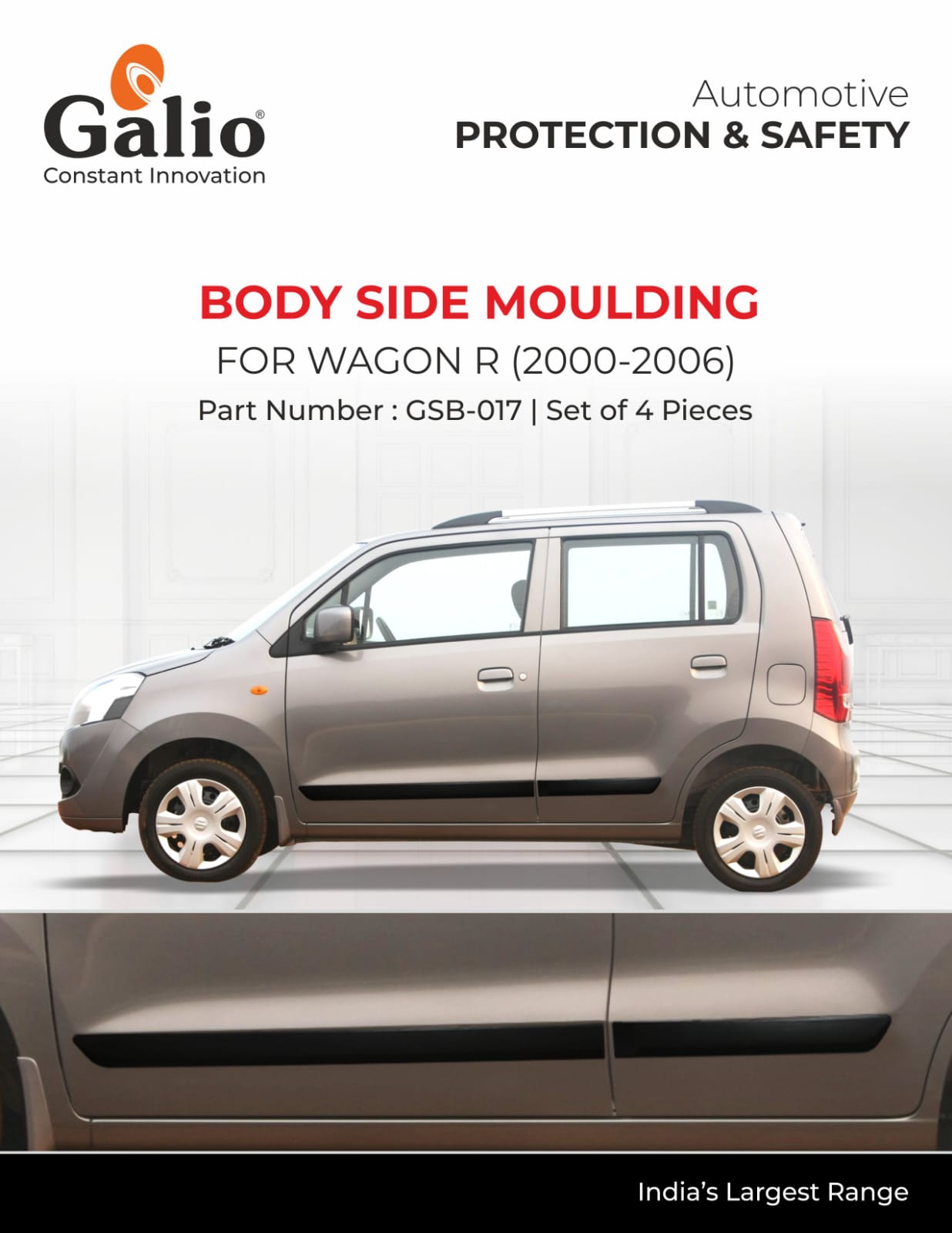 MARUTI SUZUKI WAGONR (2000-2006) BODY SIDE MOULDING - SET OF 4 PCS