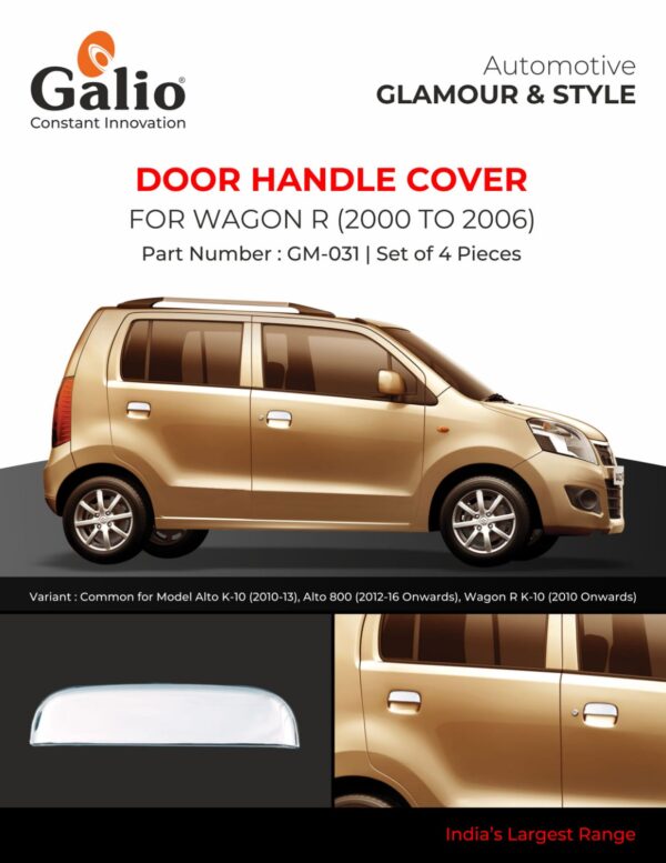 MARUTI SUZUKI WAGONR (2000-2006) DOOR HANDLE COVER - SET OF 4 PCS (CHROME)