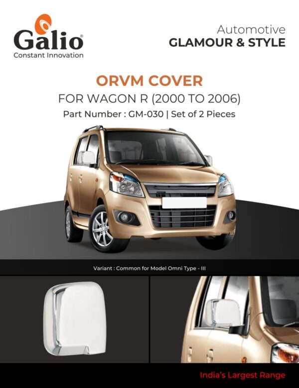 MARUTI SUZUKI WAGONR (2000-2006) ORVM COVER - SET OF 2 PCS (CHROME)