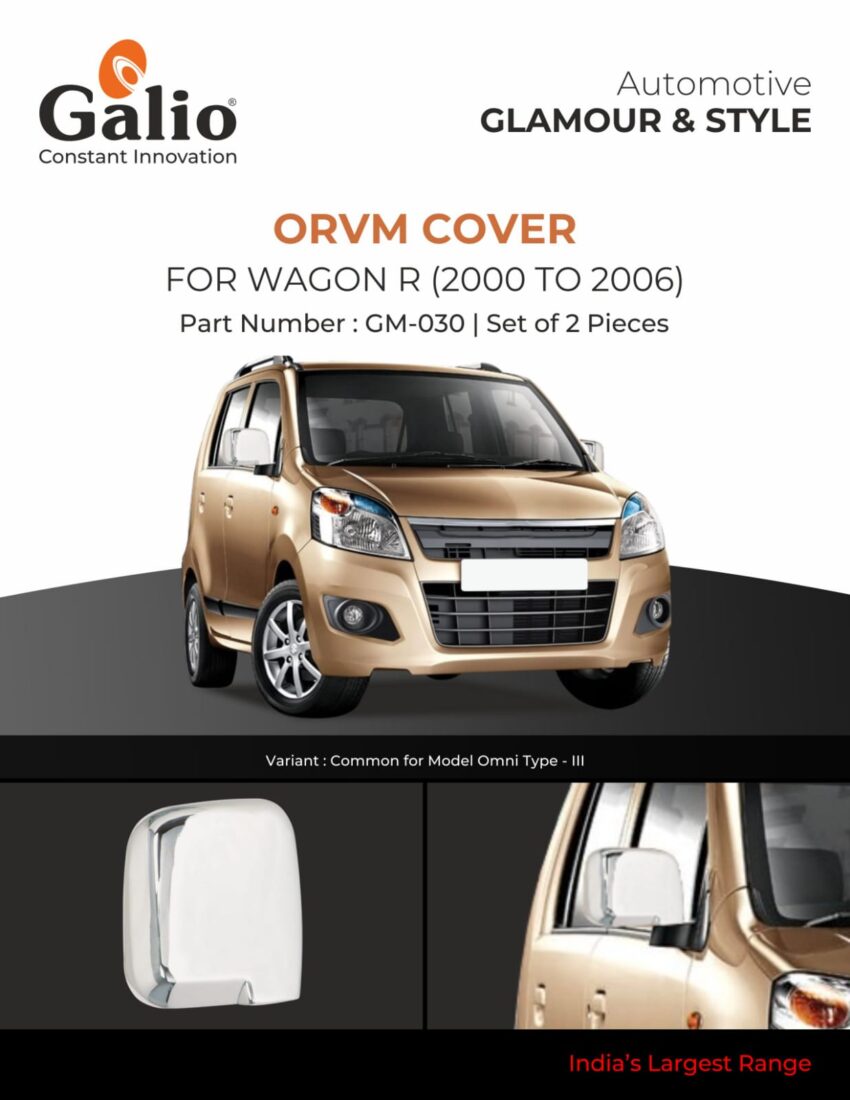 MARUTI SUZUKI WAGONR (2000-2006) ORVM COVER - SET OF 2 PCS (CHROME)