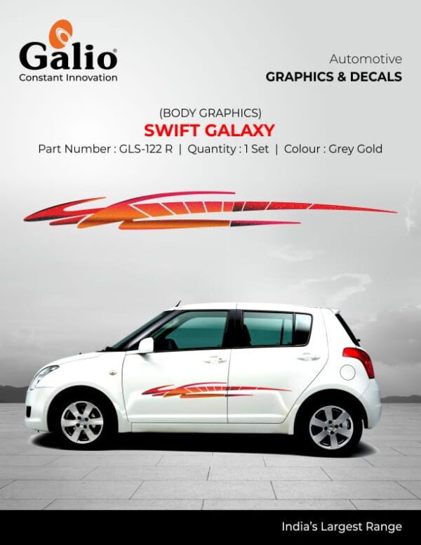 SWIFT GALAXY BODY GRAPHICS FOR MARUTI SUZUKI WAGON R (2010-2018) | STYLISH & LONG-LASTING DECALS | 1 SET