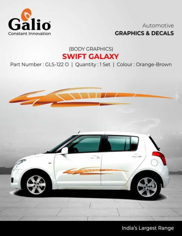 SWIFT GALAXY BODY GRAPHICS FOR MARUTI SUZUKI WAGON R (2010-2018) | STYLISH & LONG-LASTING DECALS | 1 SET