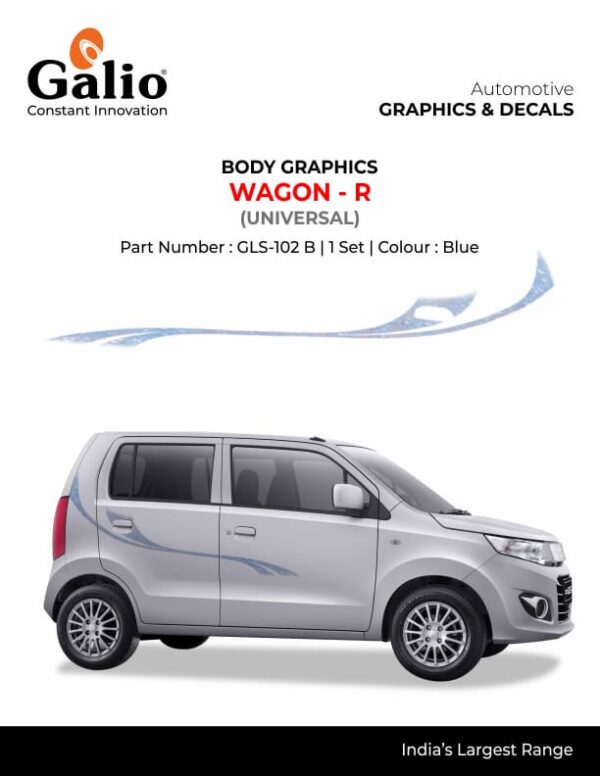 WAGON R (UNIVERSAL) BODY GRAPHICS FOR MARUTI SUZUKI WAGON R (2010-2018) | STYLISH & LONG-LASTING DECALS | 1 SET