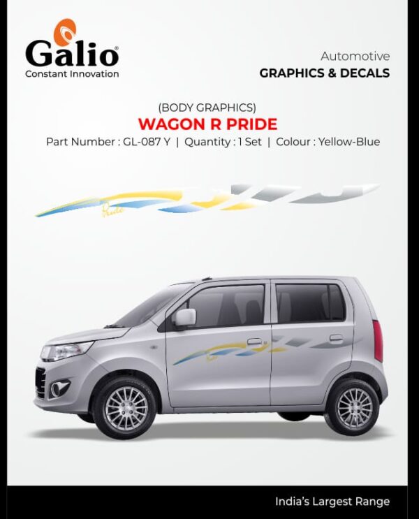 WAGON R PRIDE GRAPHIC FOR MARUTI SUZUKI WAGON R (2010-2018) | STYLISH & LONG-LASTING DECALS | 1 SET