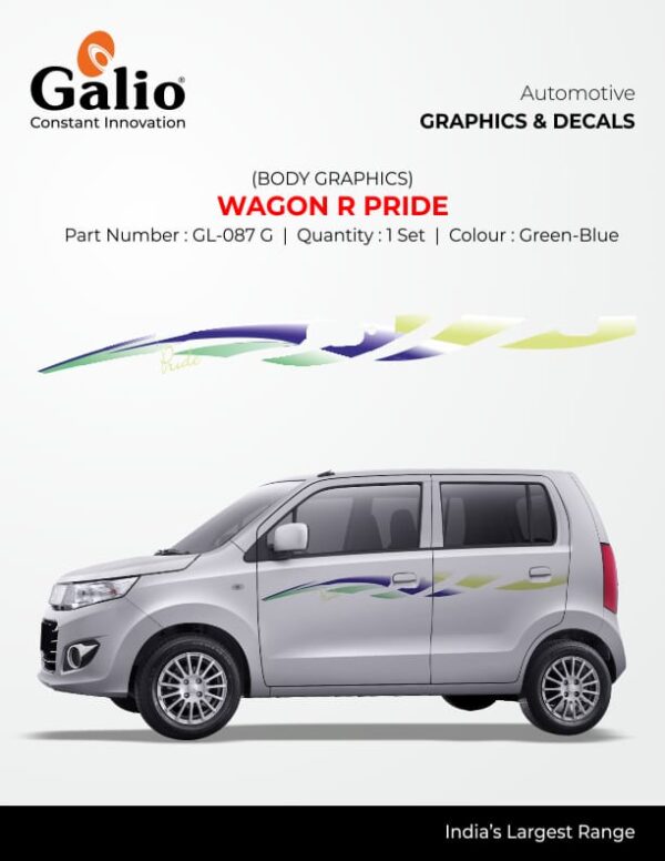 WAGON R PRIDE GRAPHIC FOR MARUTI SUZUKI WAGON R (2010-2018) | STYLISH & LONG-LASTING DECALS | 1 SET