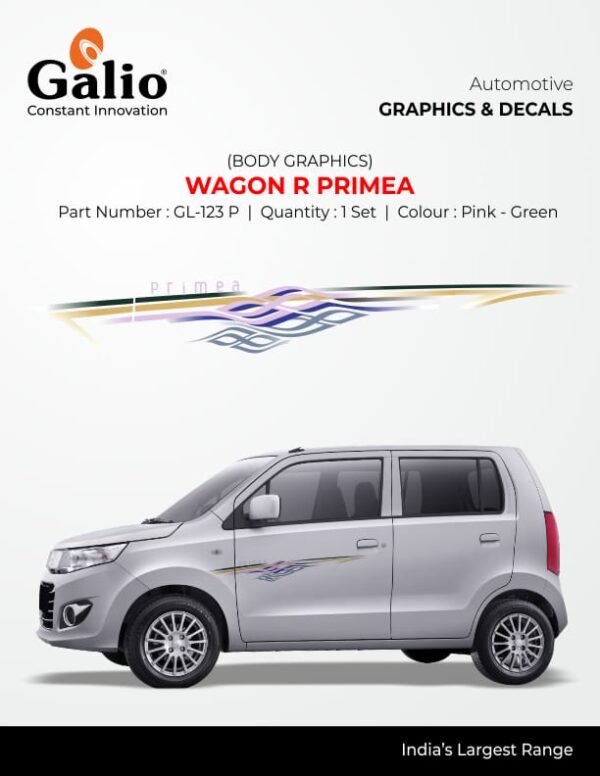 WAGON R PRIDE GRAPHIC FOR MARUTI SUZUKI WAGON R (2010-2018) | STYLISH & LONG-LASTING DECALS | 1 SET