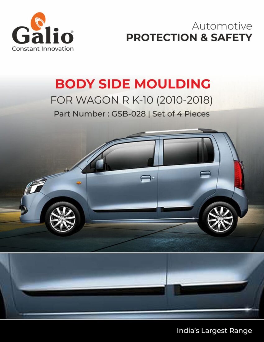 BODY SIDE MOULDING FOR MARUTI SUZUKI WAGON R (2010-2018) | PROTECT DOOR SIDES & ADD STYLE | SET OF 4 PCS