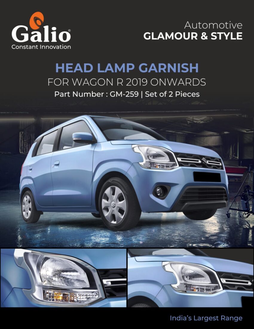 MARUTI SUZUKI WAGONR 2019 ONWARDS HEAD LAMP GARNISH (SET OF 2 PCS)