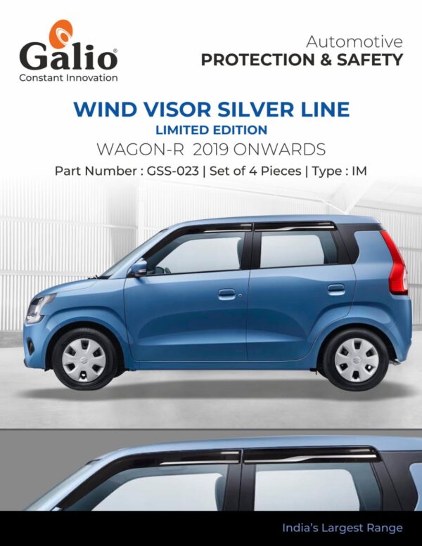 MARUTI SUZUKI WAGONR 2019 ONWARDS WIND VISOR - SILVER LINE - IM (SET OF 4 PCS) LIMITED EDITION