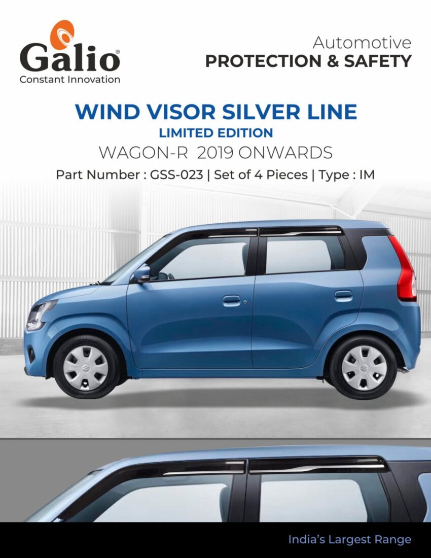 MARUTI SUZUKI WAGONR 2019 ONWARDS WIND VISOR - SILVER LINE - IM (SET OF 4 PCS) LIMITED EDITION