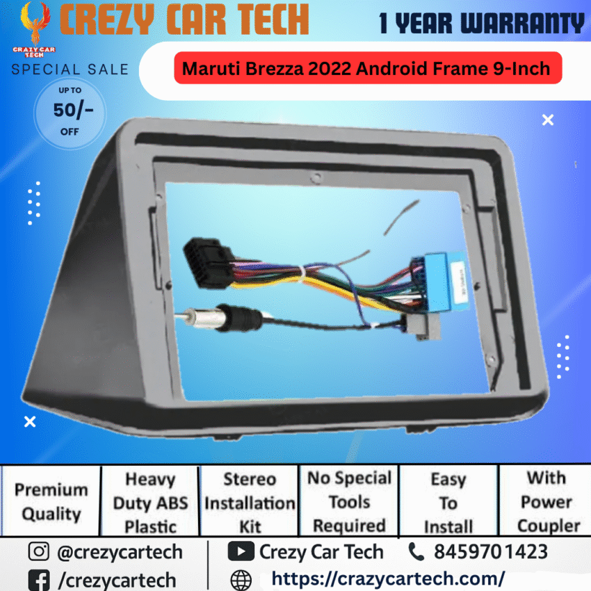 9 Inch Android Stereo Frame with Wiring Coupler for Maruti Brezza 2022