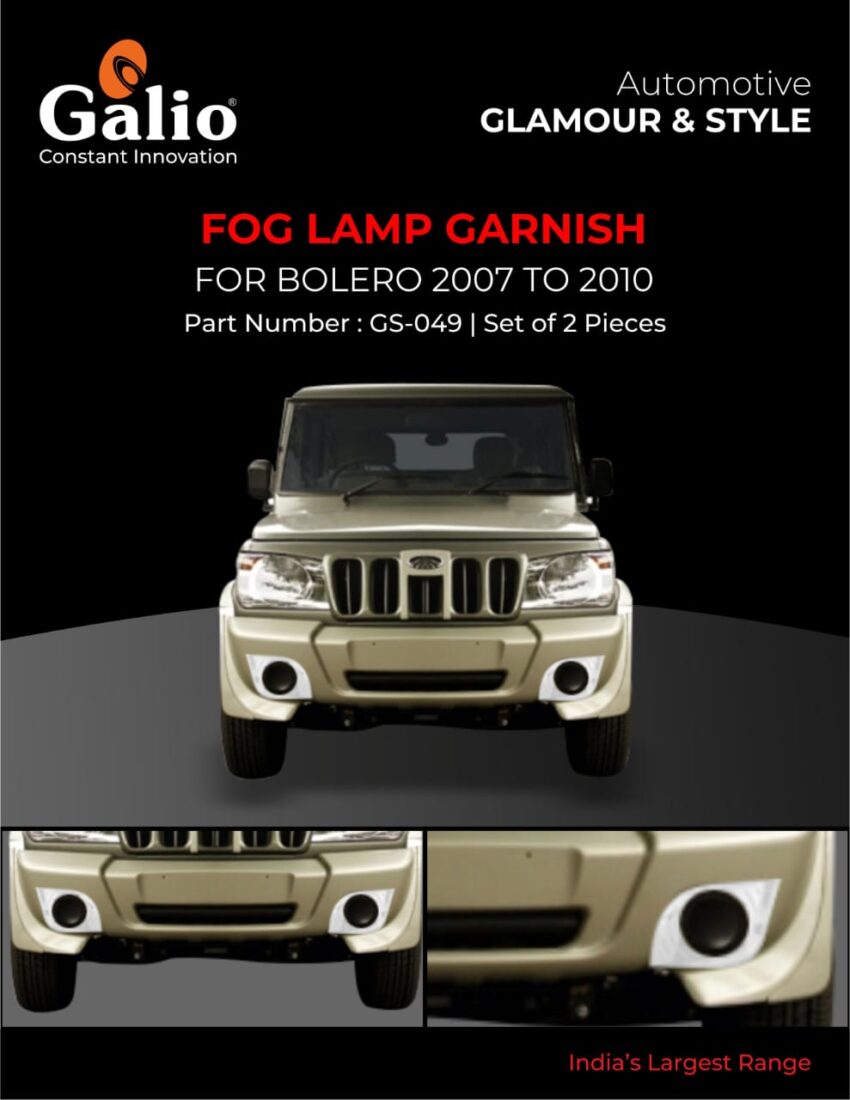 MAHINDRA BOLERO 2007 TO 2010 CHROME FOG LAMP GARNISH –SET OF 2 PCS – CRAZY CAR TECH