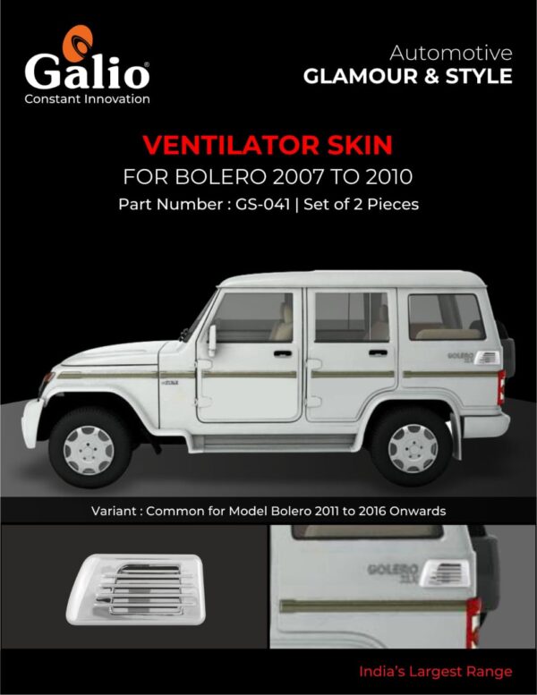 MAHINDRA BOLERO 2007 TO 2010 CHROME VENTILATOR SKIN – SET OF 2 PCS – CRAZY CAR TECH