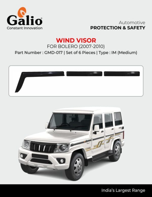 MAHINDRA BOLERO 2007 TO 2010 WIND VISOR IM – GMD-112 – SET OF 4 PCS – CRAZY CAR TECH