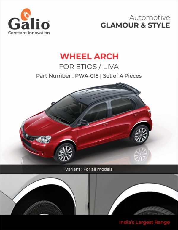 TOYOTA ETIOS LIVA WHEEL ARCH SS – SET OF 4 PCS – STAINLESS STEEL FINISH