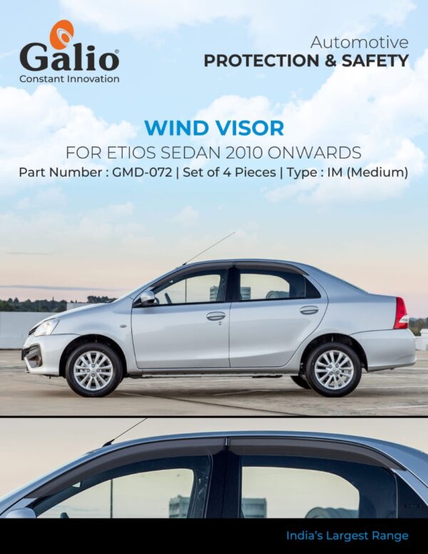 TOYOTA ETIOS SEDAN 2010 ONWARDS WIND VISOR IM – MEDIUM – SET OF 4 PCS