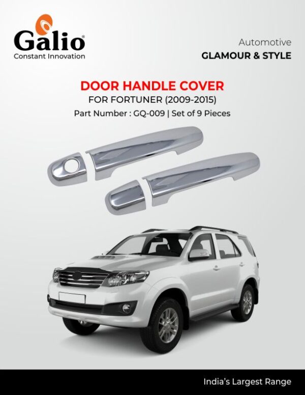 TOYOTA FORTUNER 2009 TO 2015 CHROME DOOR HANDLE COVER – SET OF 9 PCS