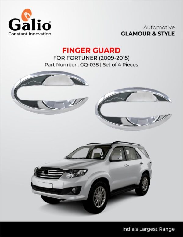 TOYOTA FORTUNER 2009 TO 2015 CHROME FINGER GUARD – SET OF 4 PCS