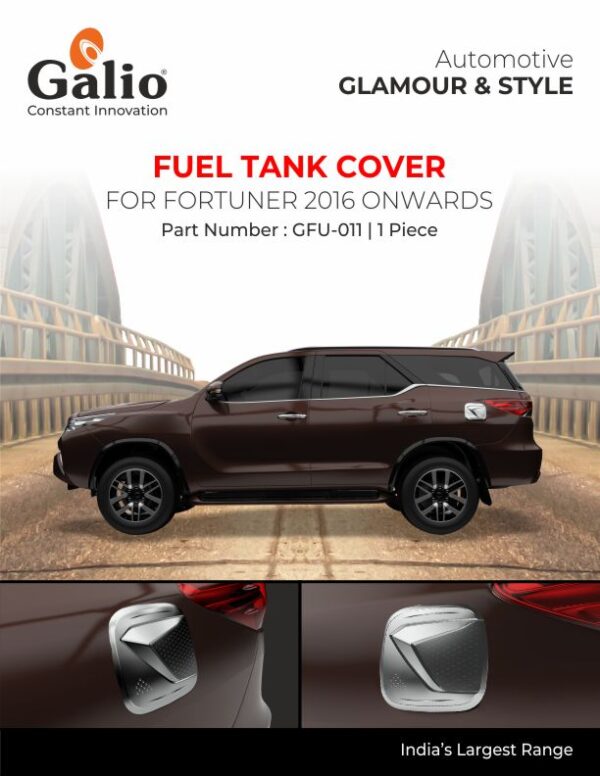 TOYOTA FORTUNER 2009 TO 2015 CHROME FUEL TANK COVER – 1 PIECE