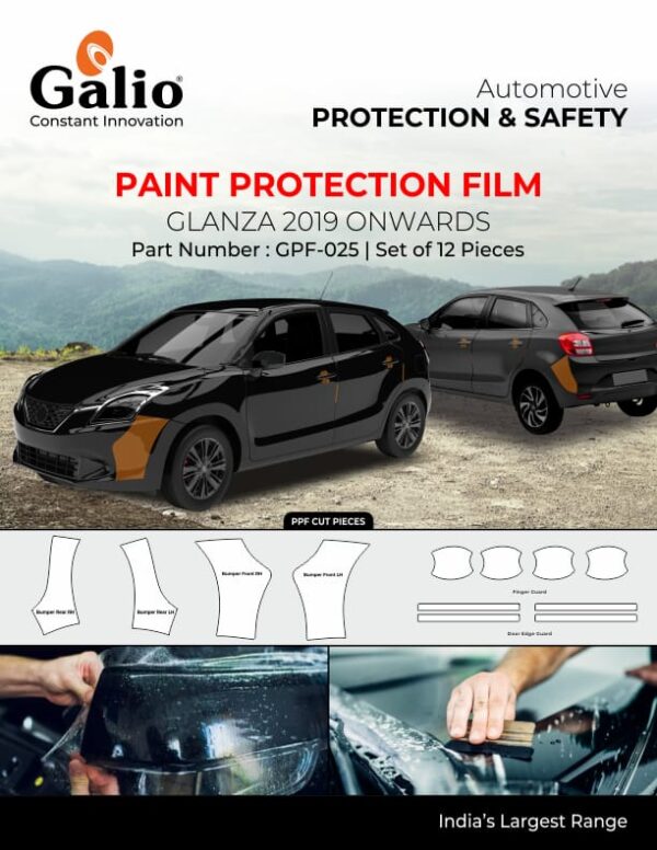 TOYOTA GLANZA 2019 ONWARDS PAINT PROTECTION FILM – SET OF 12 PC