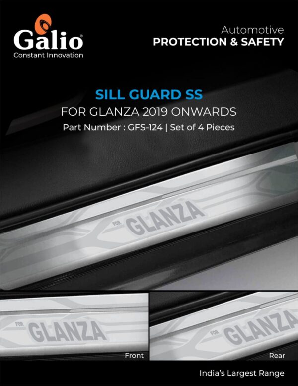 TOYOTA GLANZA 2019 ONWARDS SILL GUARD SS – SET OF 4 PCS
