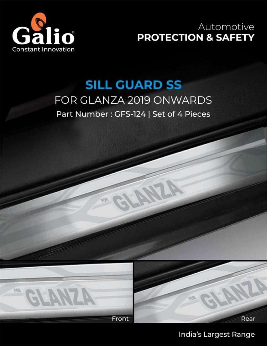 TOYOTA GLANZA 2019 ONWARDS SILL GUARD SS – SET OF 4 PCS