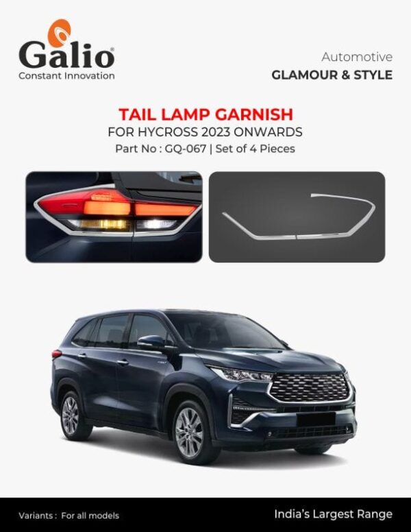 TAIL LAMP GARNISH FOR TOYOTA HYCROSS 2023 – CHROME FINISH (SET OF 4 PCS)