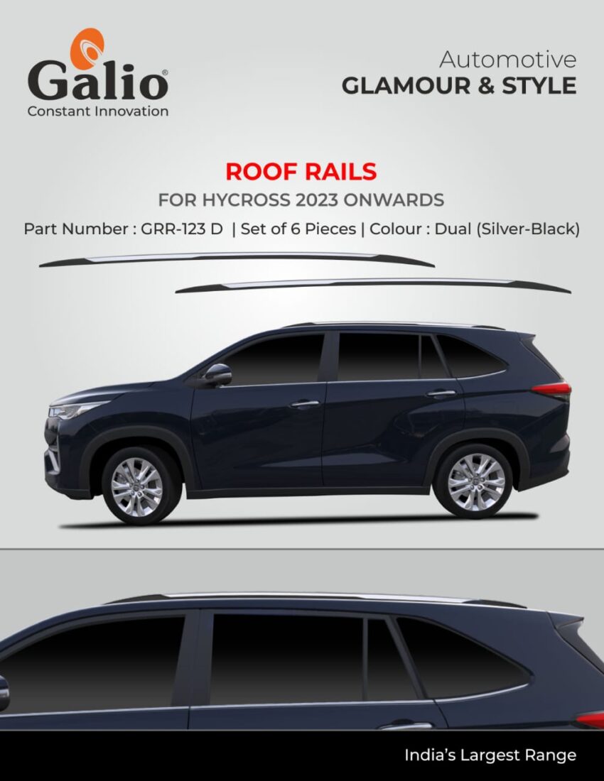 ROOF RAILS FOR TOYOTA HYCROSS 2023 – PREMIUM STYLISH DESIGN (SET OF 6 PCS)