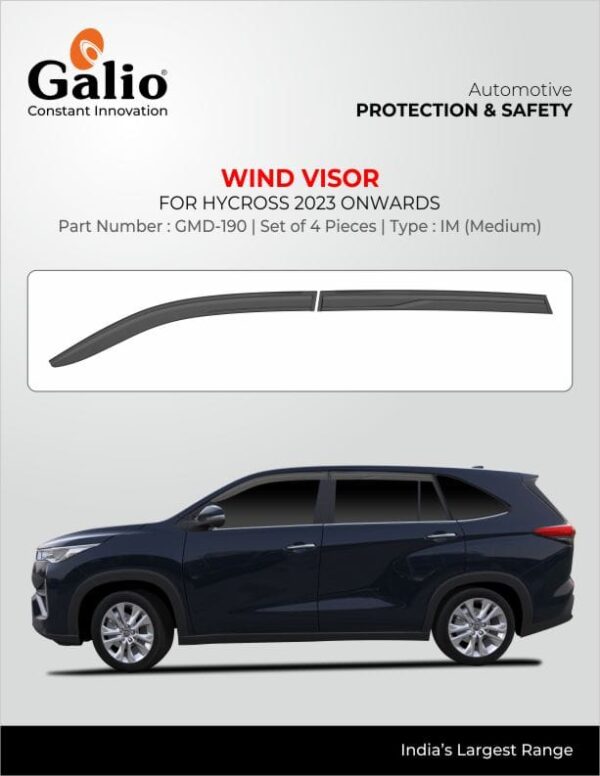 WIND VISOR FOR TOYOTA HYCROSS 2023 – PREMIUM QUALITY ROHS MATERIAL (SET OF 4 PCS)