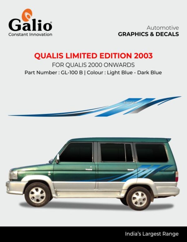 BODY GRAPHICS FOR TOYOTA QUALIS 2000 ONWARDS – DESIGN GL-100 B PREMIUM VINYL STICKER KIT