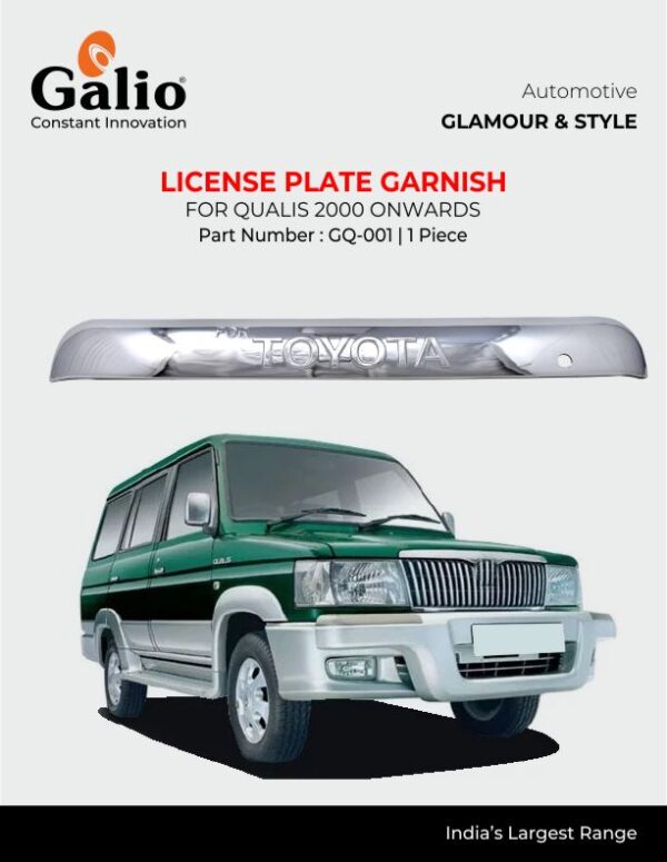 CHROME LICENCE PLATE GARNISH FOR TOYOTA QUALIS (2000 ONWARDS)
