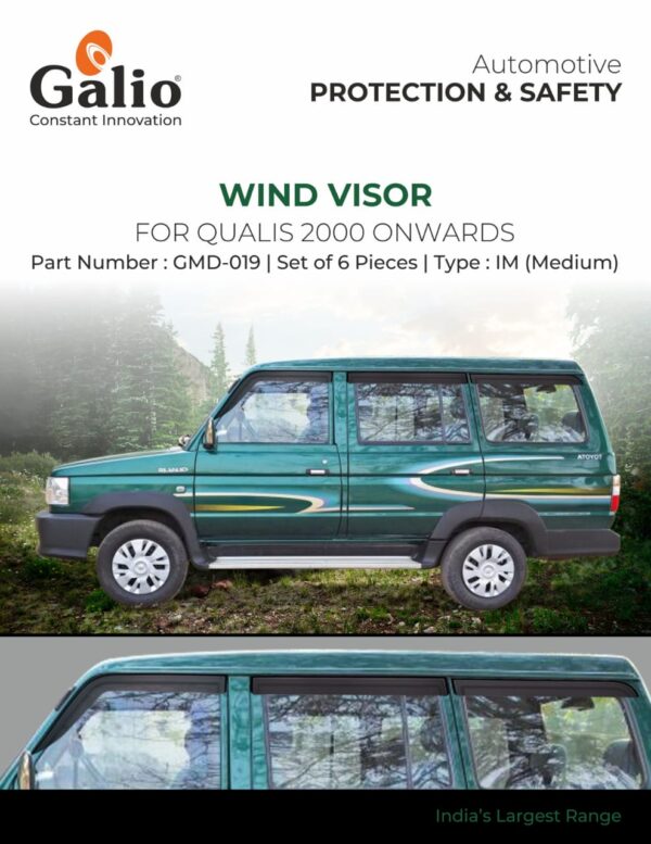 WIND VISOR FOR TOYOTA QUALIS (2000 ONWARDS) – IM TYPE – MEDIUM – SET OF 6 PCS